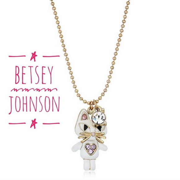 Betsey Johnson Jewelry - Betsey Johnson white cat necklace